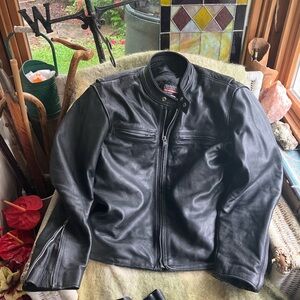 Brooks Black Leather Jacket & Chaps